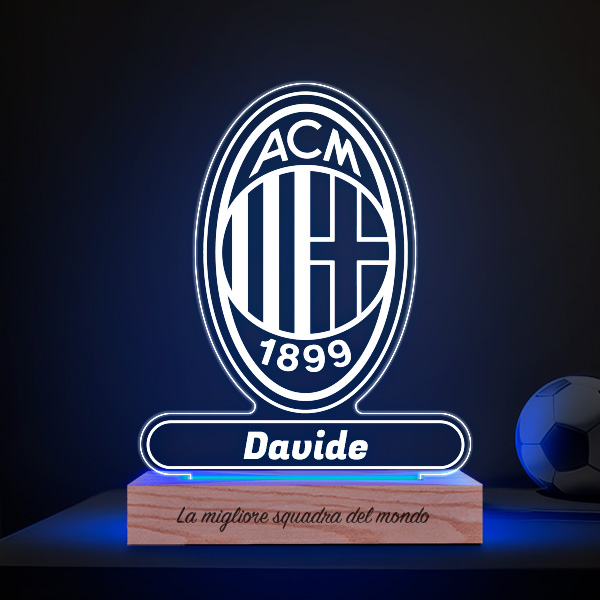 Lampada Scudo AC Milan personalizzata
