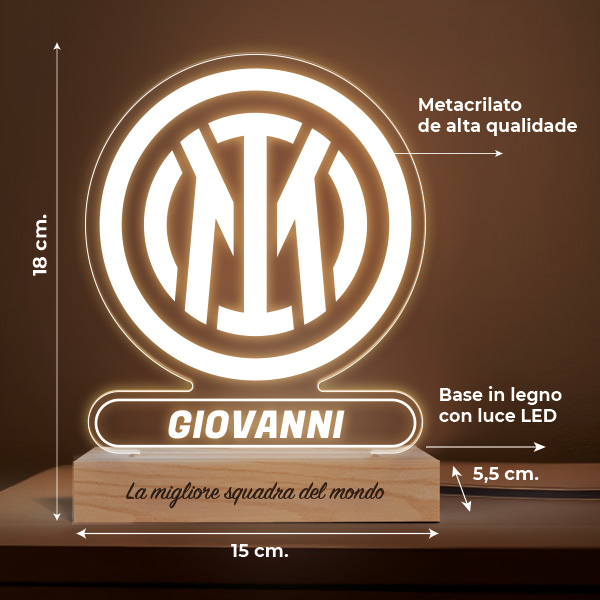 Lampada Scudo Inter de Milano personalizzata