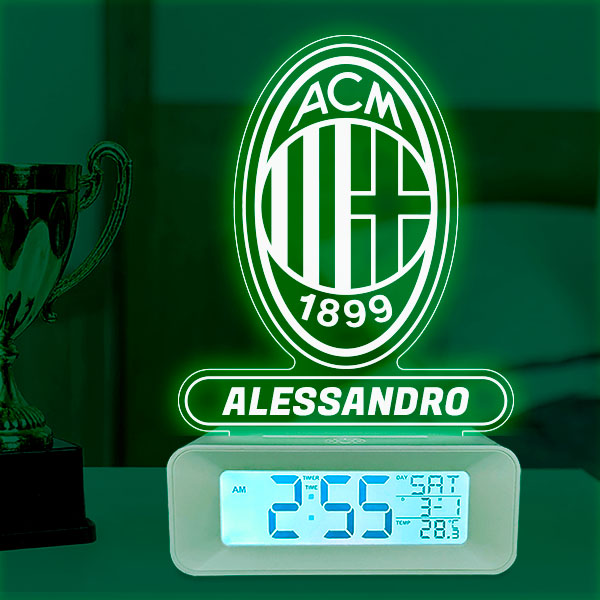 Sveglia con Luce Scudo AC Milan personalizzata