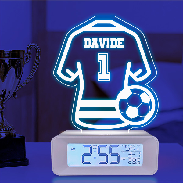 Sveglia con Luce e Maglia da Calcio personalizzata