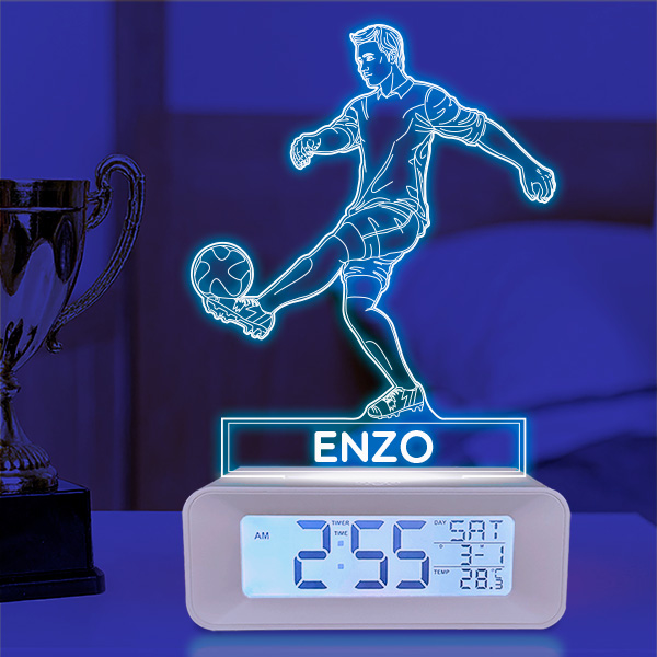 Sveglia con Luce Giocatore di Calcio personalizzato