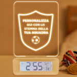 Sveglia con luce e il tuo stemma personalizzato Miniatura di Sveglia con luce e il tuo stemma personalizzato