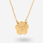Collana Fiore con Nome personalizzato Miniatura di Collana Fiore con Nome personalizzato