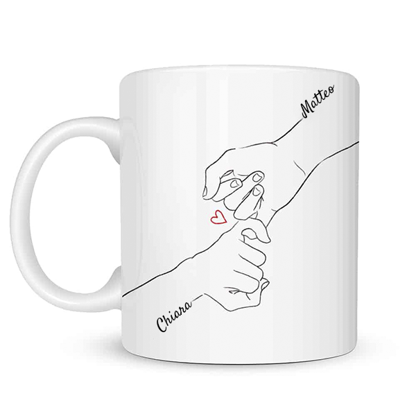 Tazza personalizzata Mani Unite con Nomi