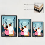 Miniatura di Poster con illustrazione di coppia con palme personalizzato con nomi