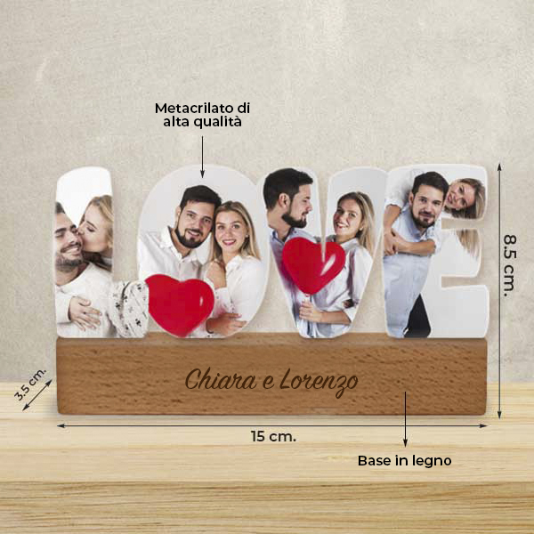 Targa LOVE personalizzata con foto e testo