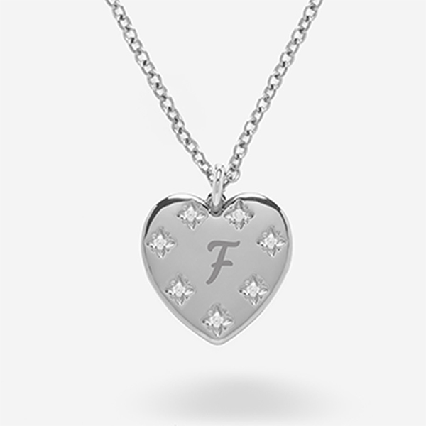 Collana Cuore con Brillanti e Testo personalizzato