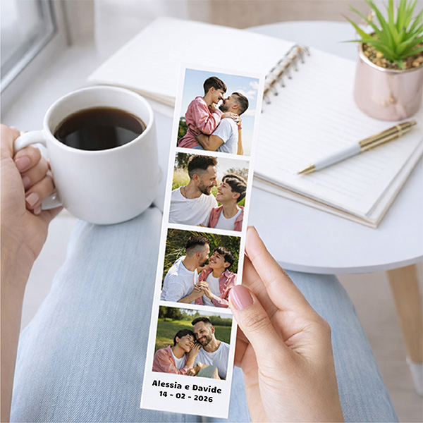 Striscia Fototessera con Nomi e Testo Personalizzato Striscia Fototessera con Nomi e Testo Personalizzato