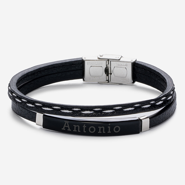 Bracciale Doppio da Uomo con Testo personalizzato