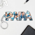 Miniatura di Portachiavi con Foto nelle lettere Papà personalizzato