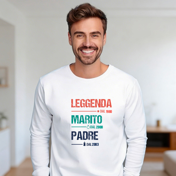 Pigiama Leggenda, Marito e Padre con Testo personalizzato
