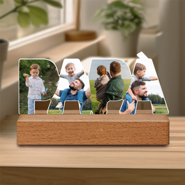 Targa Papà con Foto e Base personalizzata