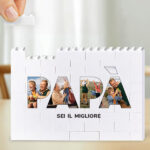 Puzzle di Blocchi Papà con Foto e Testo Personalizzato Miniatura di Puzzle di Blocchi Papà con Foto e Testo Personalizzato