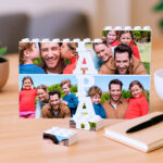 Miniatura di Puzzle di Blocchi Papà Verticale con Foto Personalizzate