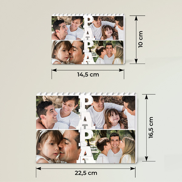 Puzzle di Blocchi Papà Verticale con Foto Personalizzate