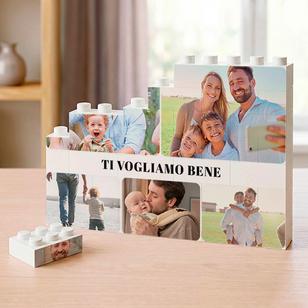 Puzzle di Blocchi Ritratti con Foto e Testo Personalizzato