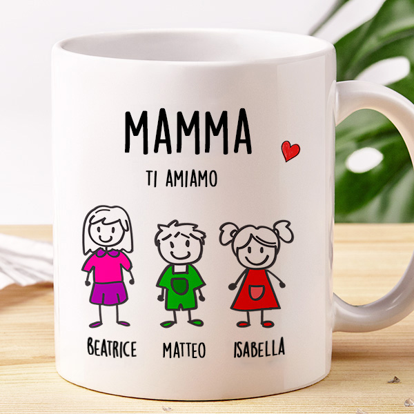 Tazza Pupazzetti con Testo personalizzata