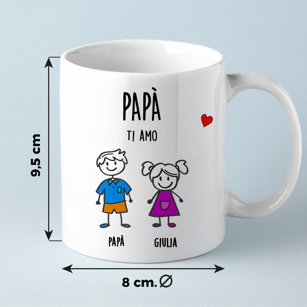 Tazza Pupazzetti con Testo personalizzata