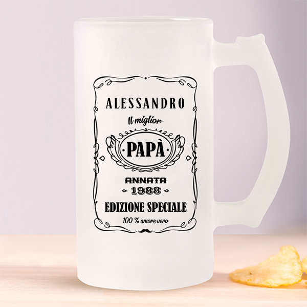 Boccale da Birra con Etichetta Whisky personalizzata