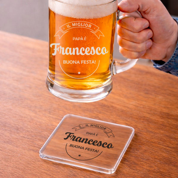 Boccale da Birra per il Miglior papà con Testi personalizzati