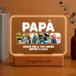 Miniatura di Lampada Papà con Quattro Foto e Testo personalizzata