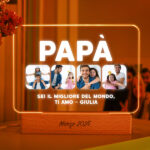 Lampada Papà con Quattro Foto e Testo personalizzata Miniatura di Lampada Papà con Quattro Foto e Testo personalizzata