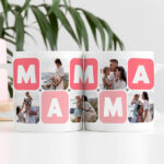 Tazza Mamma Cubi Cuore con Cinque Foto personalizzata Miniatura di Tazza Mamma Cubi Cuore con Cinque Foto personalizzata