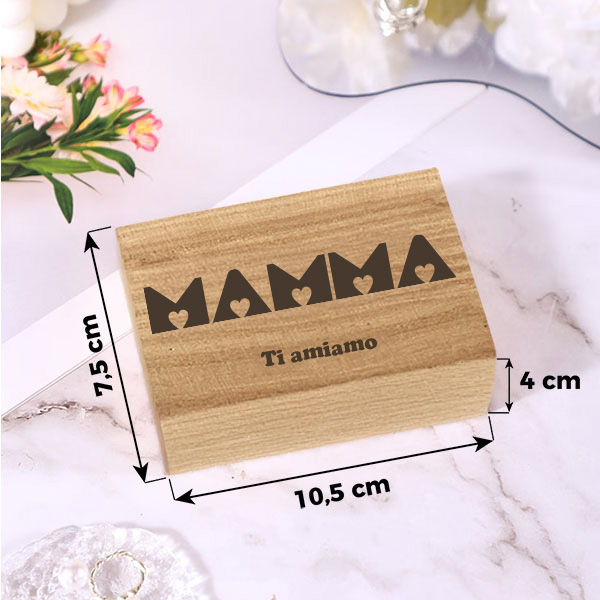 Scatola di Foto a Fisarmonica Mamma Cuori con Testo personalizzata