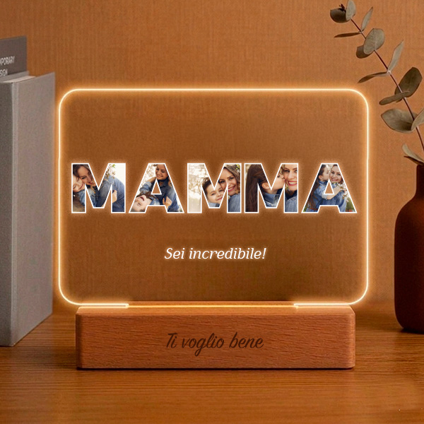 Lampada Mamma con foto personalizzata