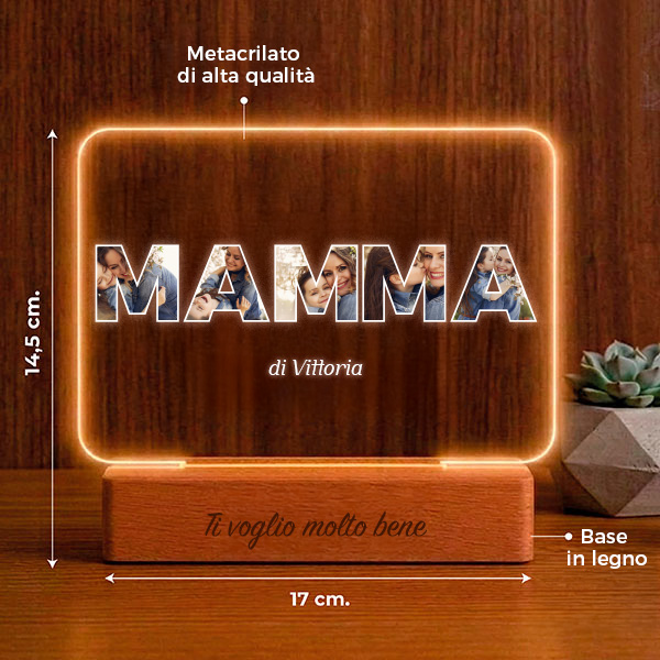 Lampada Mamma con foto personalizzata