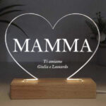 Lampada Mamma a forma di cuore personalizzata Miniatura di Lampada Mamma a forma di cuore personalizzata