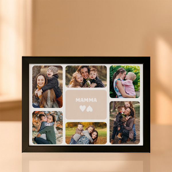 Lampada Mamma con Sei Foto personalizzata