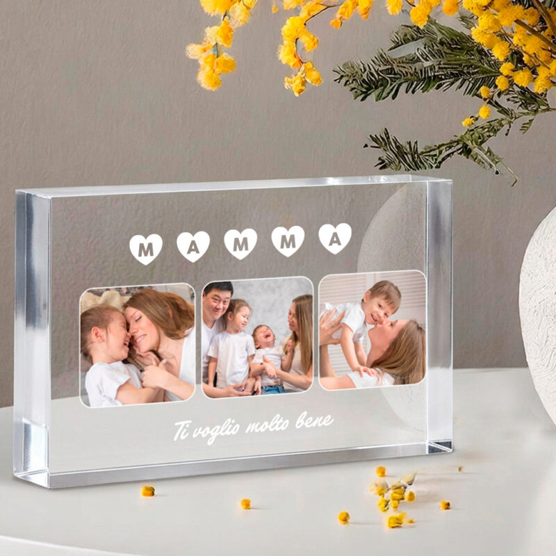 Targa a Blocco per la Mamma con Foto personalizzate