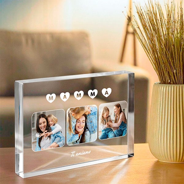Targa a Blocco per la Mamma con Foto personalizzate
