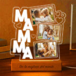 Lampada per la Mamma con Cuori e Tre Foto personalizzate Miniatura di Lampada per la Mamma con Cuori e Tre Foto personalizzate
