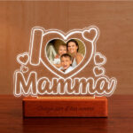 Lampada I Love Mamma con Foto personalizzata Miniatura di Lampada I Love Mamma con Foto personalizzata