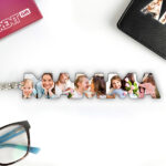 Miniatura di Portachiavi con Foto nelle Lettere della parola Mamma personalizzato