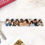 Miniatura di Portachiavi con Foto nelle Lettere della parola Mamma personalizzato