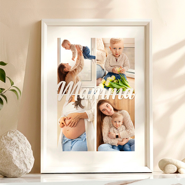 Poster per la Mamma con 4 Foto personalizzate