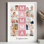 Poster per la Mamma con Riquadri rosa e Foto personalizzate Miniatura di Poster per la Mamma con Riquadri rosa e Foto personalizzate