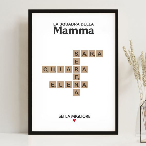 Poster Scrabble con Nomi personalizzati