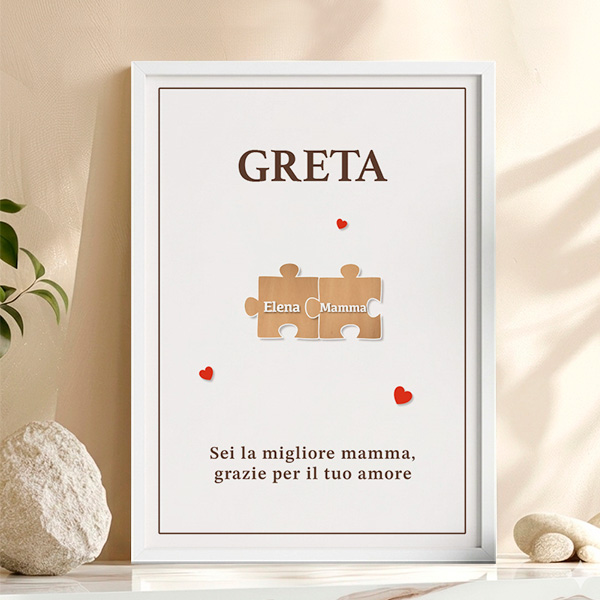 Poster Puzzle per la Mamma con Nomi personalizzati