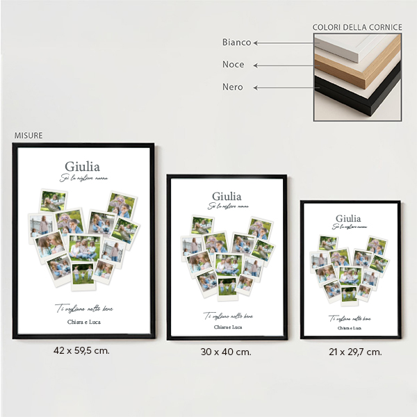 Poster Mamma Cuore di Foto Polaroid personalizzate