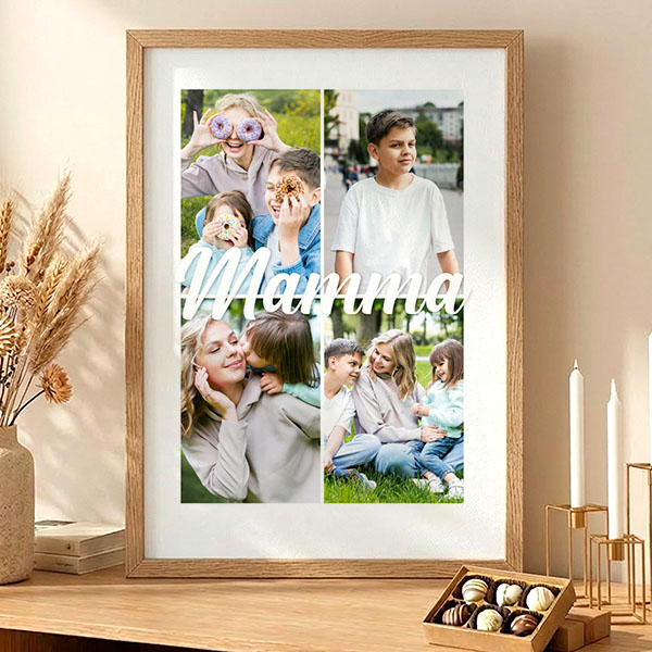 Poster per la Mamma con 4 Foto personalizzate