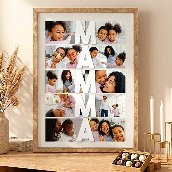Poster verticale per la Mamma con Foto personalizzate