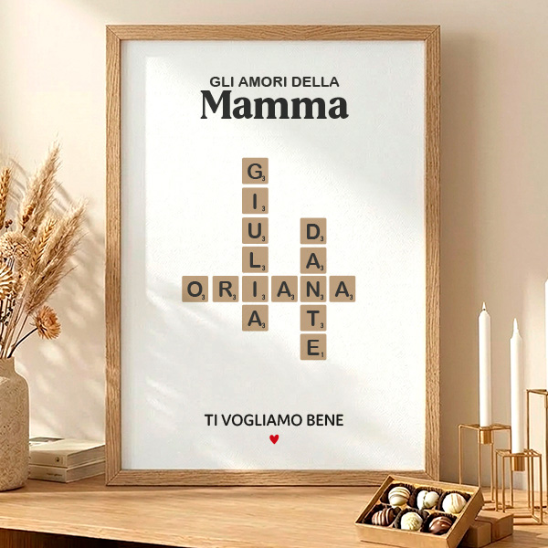 Poster Scrabble con Nomi personalizzati