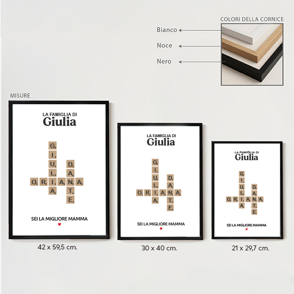 Poster Scrabble con Nomi personalizzati