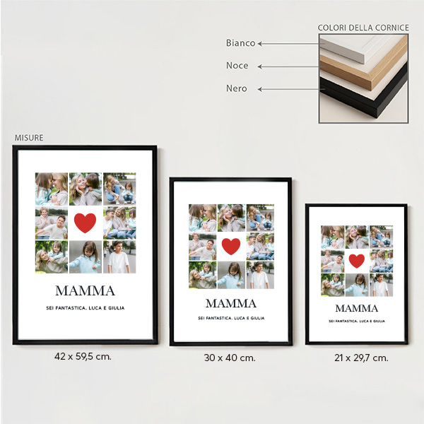 Poster Mamma Cuore con Foto personalizzate