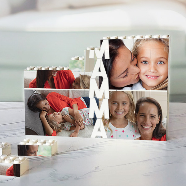 Puzzle a Blocchi Mamma Verticale con Foto personalizzate