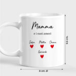 Miniatura di Tazza con Testo, Cuori e Nomi personalizzati